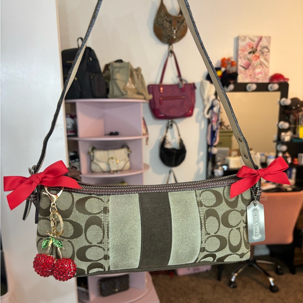 Early 2000s Coach Demi suede baguette